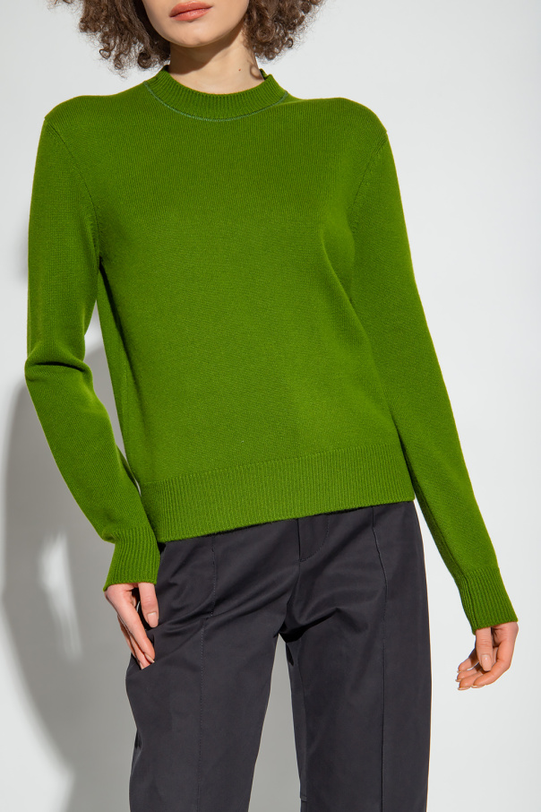【送料&関税込】Bottega Veneta Crew-neck Cashmere Sweater SchaferandweinerShops Jamaica - Green Cashmere sweater